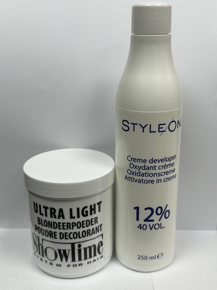showtime - Ultralight Blondeerpoeder (100gram) + Style on Oxidant Creme Peroxide 12% - (250ml)