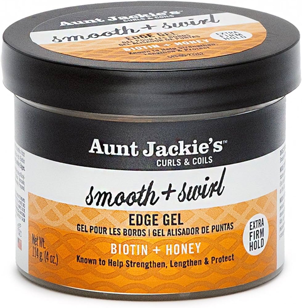 Aunt Jackie's -  Curls & Coils Biotin + Honey Smooth + Swirl Edge Gel with Extra Firm Hold, 4 oz