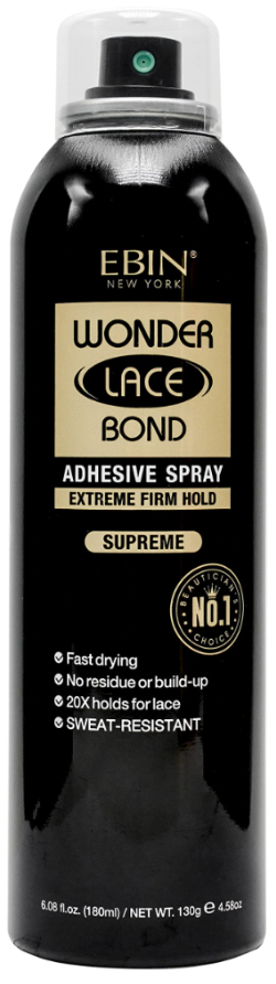 Ebin Wonder Lace Bond Adhesive Spray Supreme Black 180ml