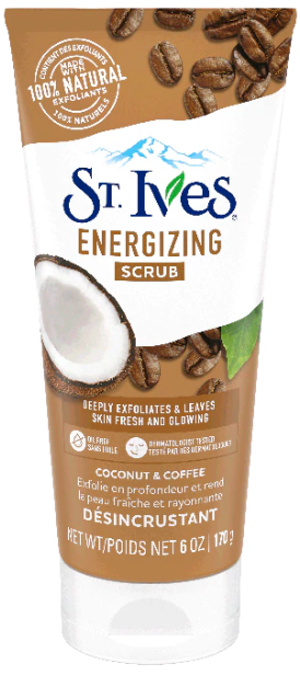 ST. Ives Fresh Energizing Coconut & Coffee Scrub 6.oz
