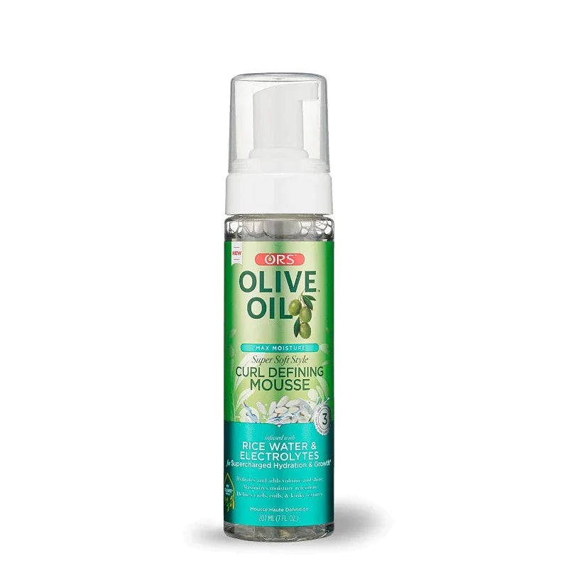 ORS Olive Oil Max Moisture Rice Water & Electrolytes Curl Defining Mousse 7oz