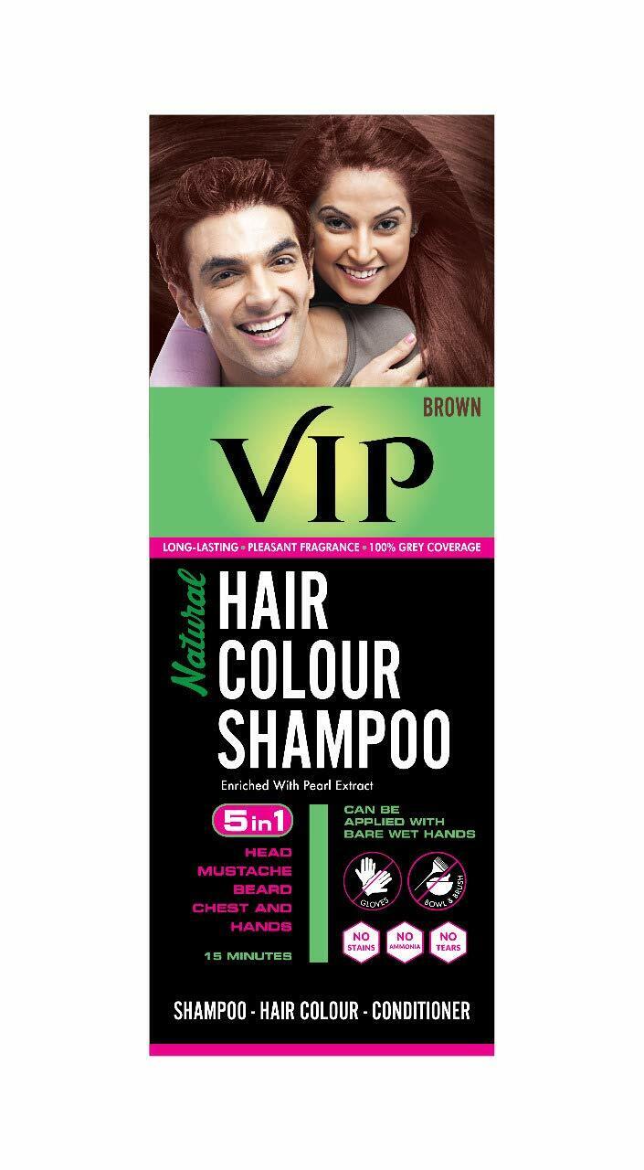 VIP Hair Colour Shampoo - BROWN (180ml)