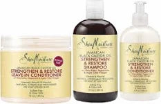 Shea Moisture Jamaican Black Castor Oil – Shampoo- Conditioner & Leave-In Conditioner – Strengthen Grow & Restore - Set of 3