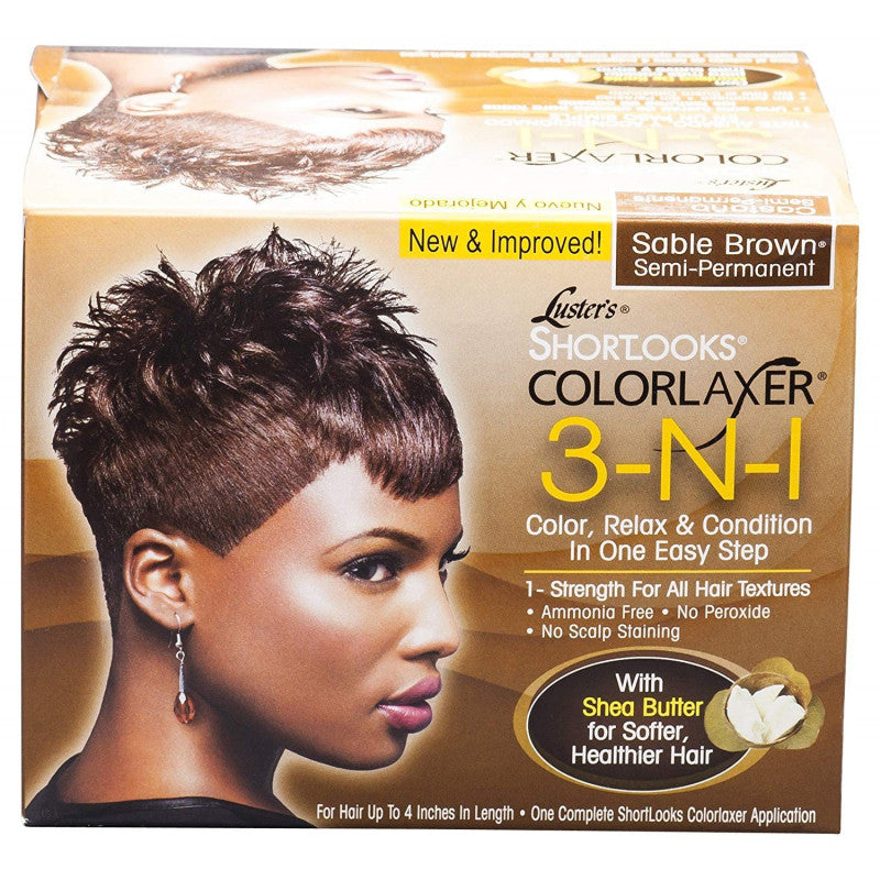 Pink ShortLooks3-in-1 Color Relaxer Kit Brown