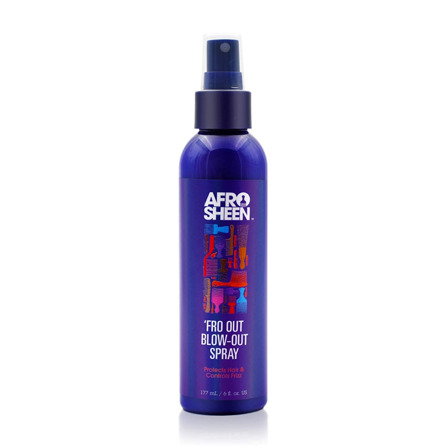 Afro Sheen 'Fro Out Blow-Out Spray. Protects Hair & Controls Fizz. 6 Oz.