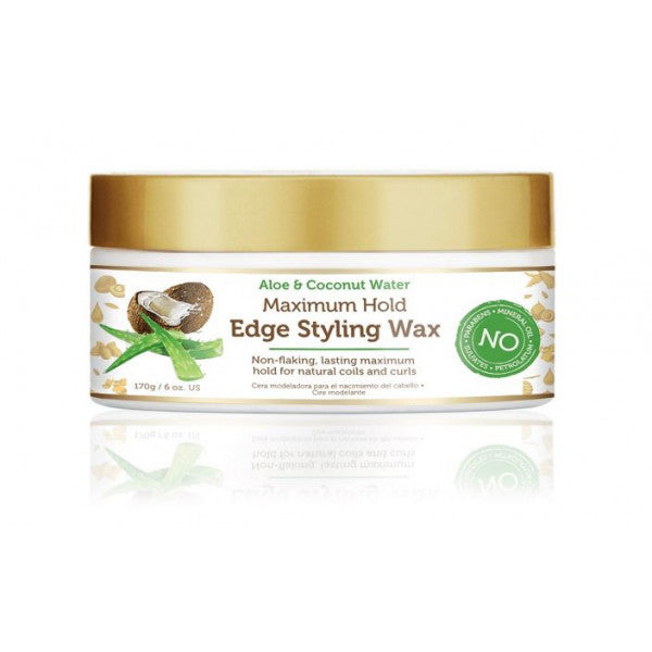 African Pride - Moisture Miracle Aloe & Coconut Water Maximum Hold Edge Styling Wax 6oz