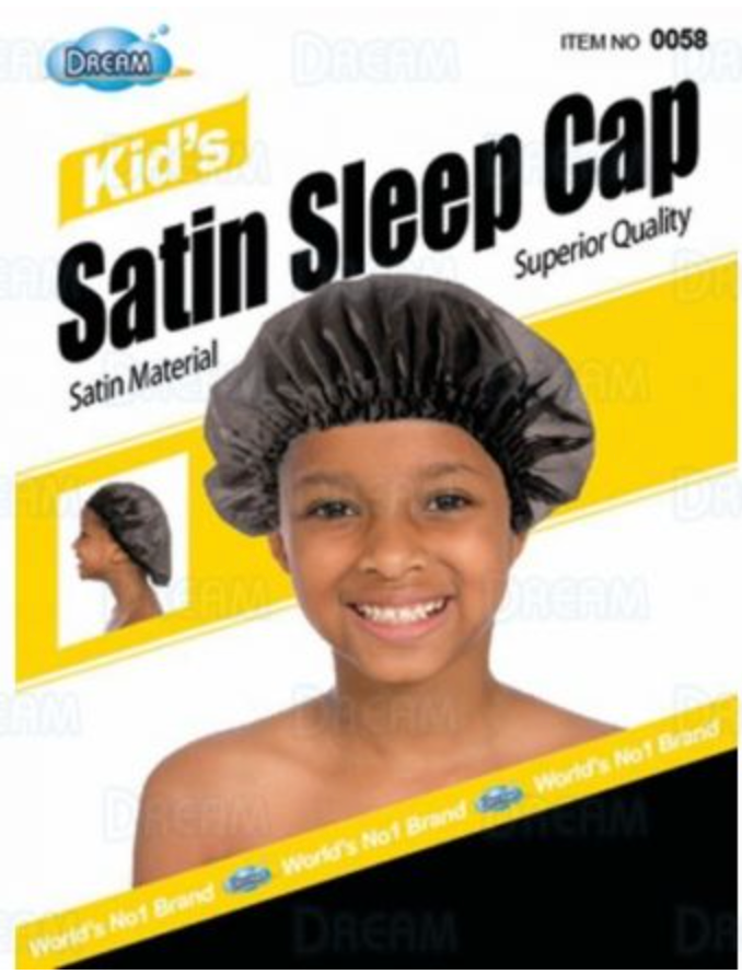 DREAM WORLD KIDS – SATIN SLEEP CAP Black