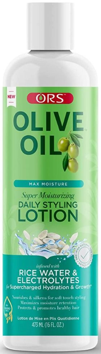 ORS Olive Oil Max Moisture Rice Water & Electrolytes Daily Styling Lotion 16 oz