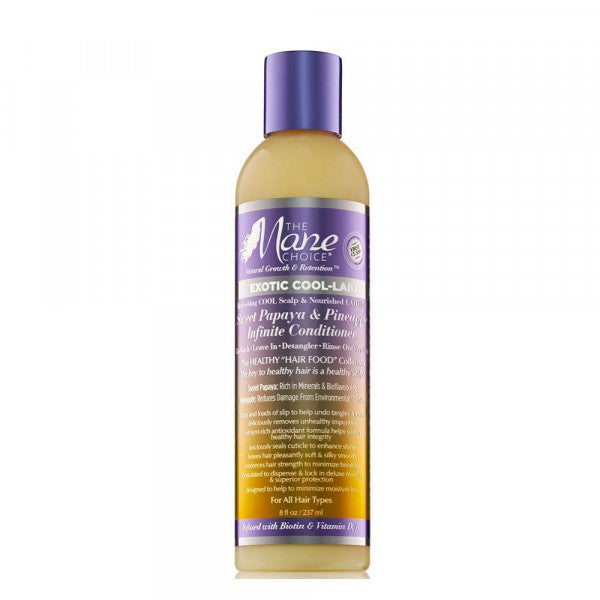 The Mane Choice - Exotic Cool Laid Sweet Papaya & Pineapple Infinite Conditioner, Rinse Out, Leave-In, Co-Wash, Detangler 8oz